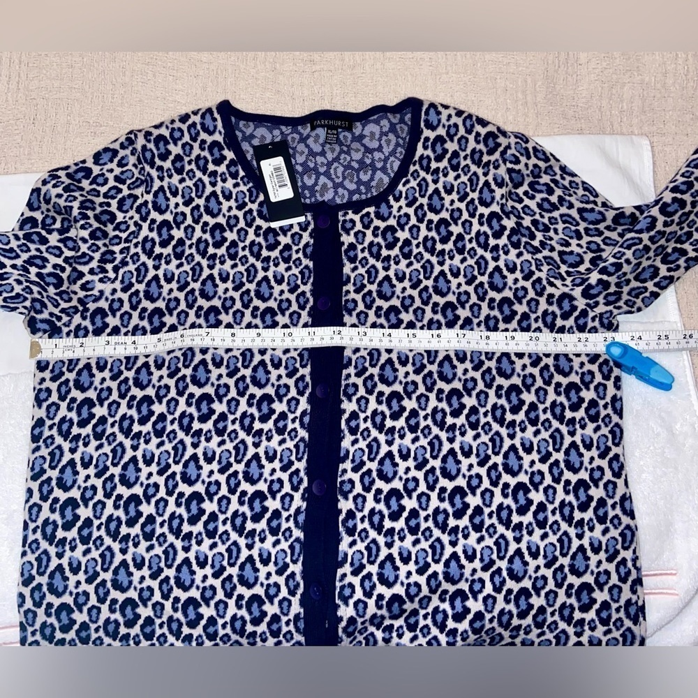 PARKHURST cheetah print Dylan Cardigan size XL - Picture 7 of 12